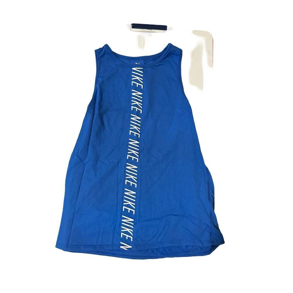 “The Nike Tee” Blue Cotton Workout Tank, Medium